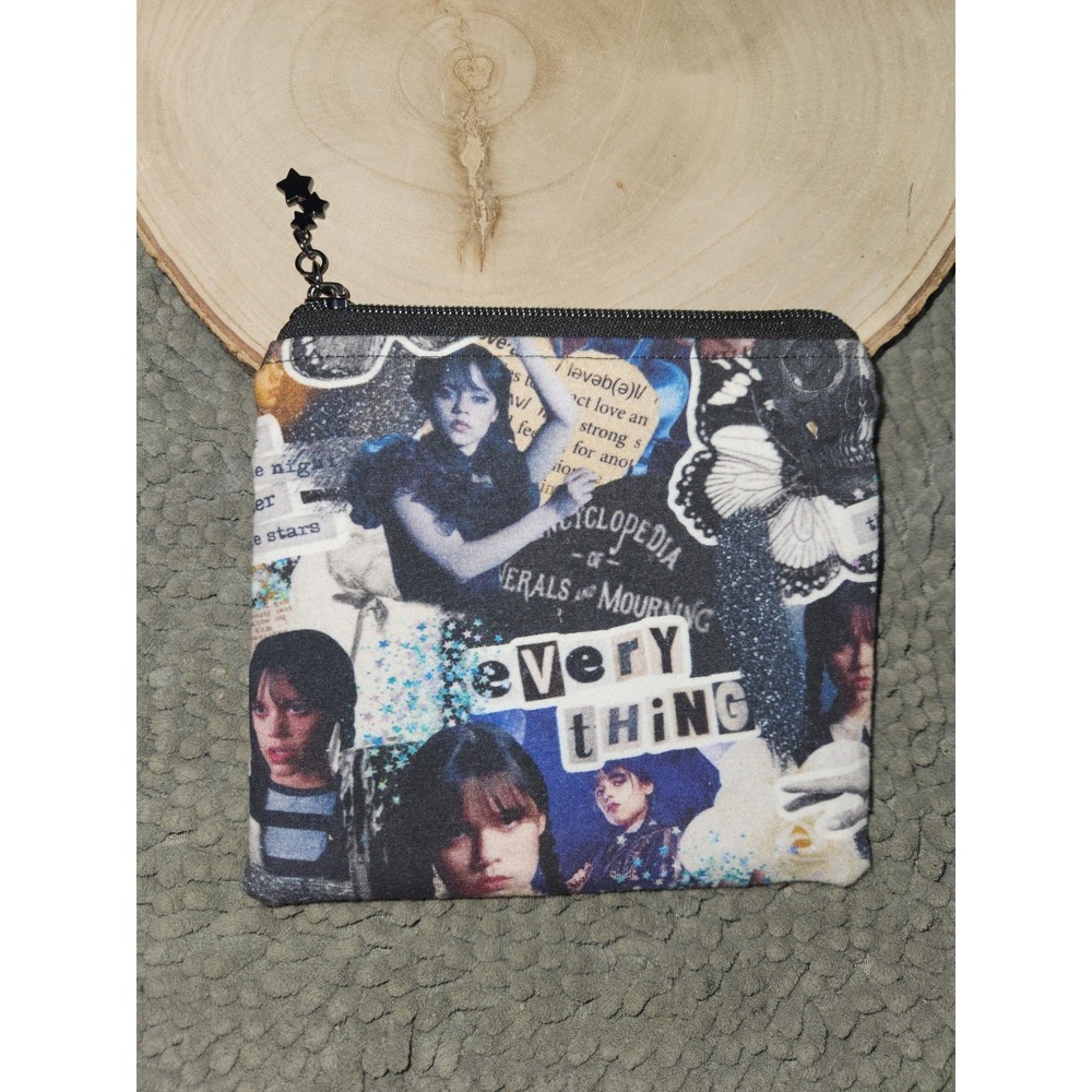 Everything Wednesday~Addams Family‎ Character Collage Cosmetic Zipper Bag Pouch